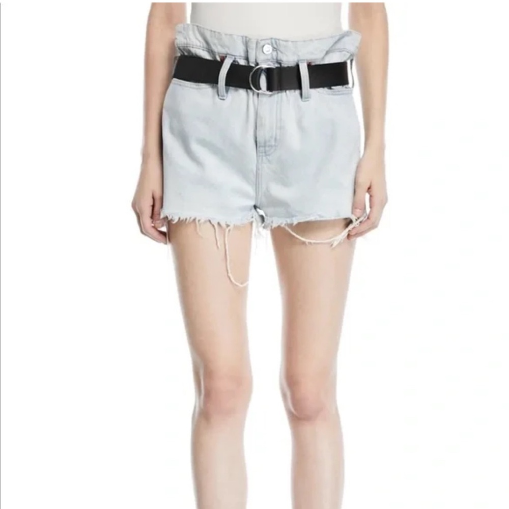IRO High Waist Light Blue Denim Shorts